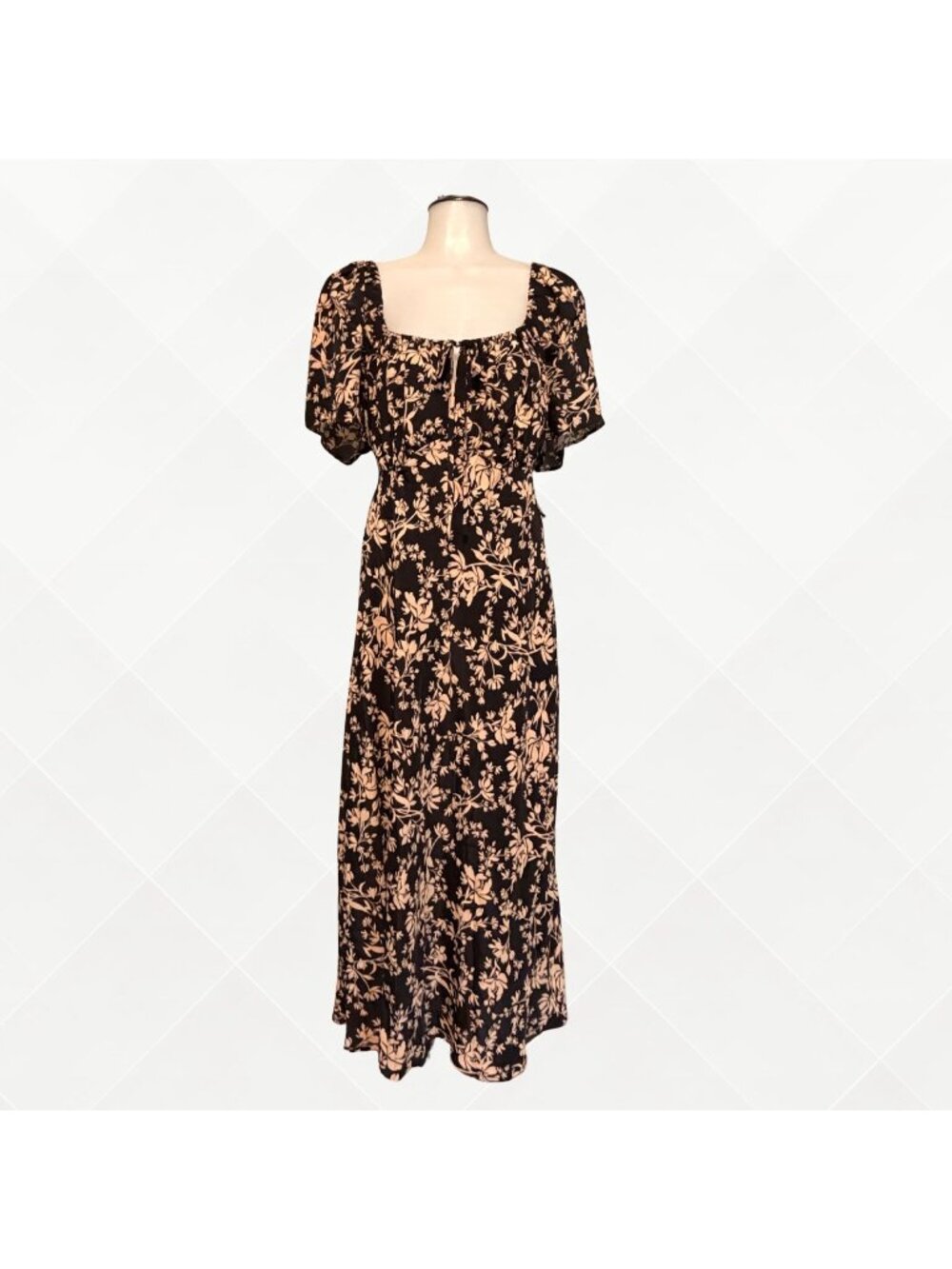 A New Day Floral Midi Dress • 2XL • NWT • Black • WDS-100122